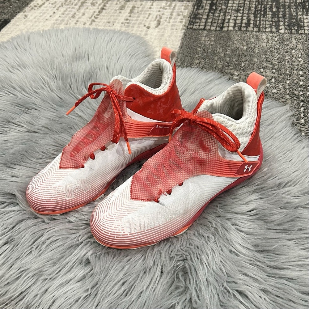 Under Armour Mens UA Highlight Hammer‎ MC Red Football Cleats Size 9.5